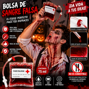 3 Bolsas de Sangre Falsa con Manguera – Maquillaje y Efectos Especiales