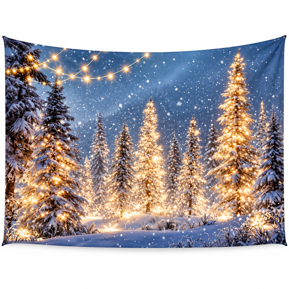 Telón Navideño Árboles Luminosos