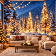 Telón Navideño Árboles Luminosos