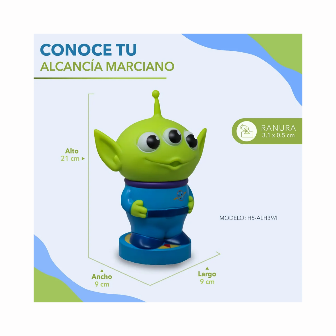 Toy Story Marciano Tres Ojos Alcancía 3D