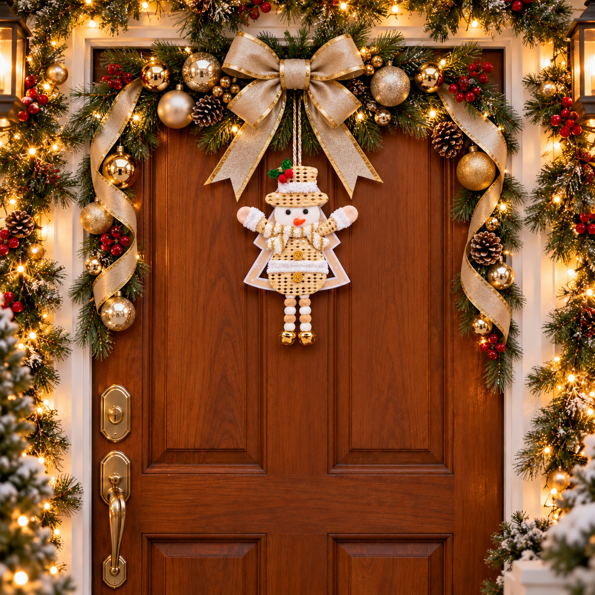 Adorno Colgante Navideño Muñeco de Nieve I 12 Piezas