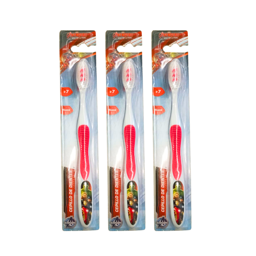 Paquete de 3 cepillos dentales infantiles Marvel Avengers