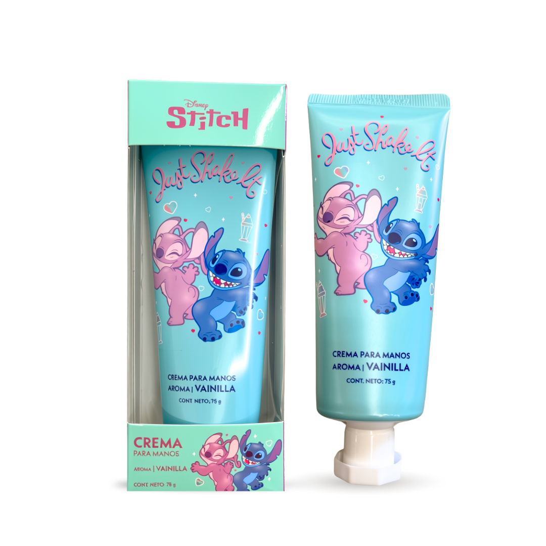 Paquete Disney Stitch 4 Piezas: Vajilla Infantil 4 Piezas, Crema para Manos, Fragancia Infantil y Slime