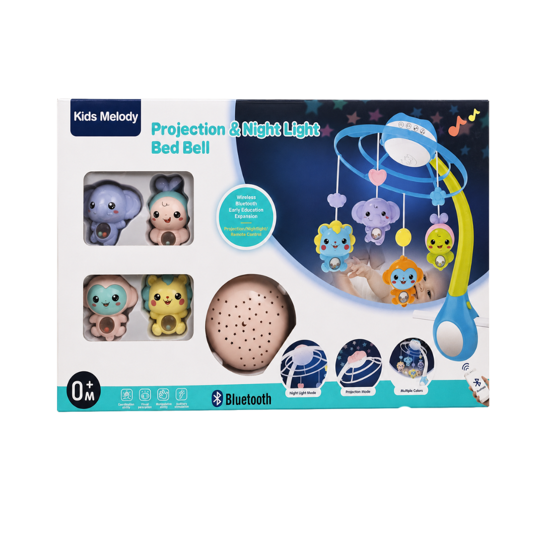 Móvil Musical para Cuna con Proyector, Luz Nocturna y Bluetooth