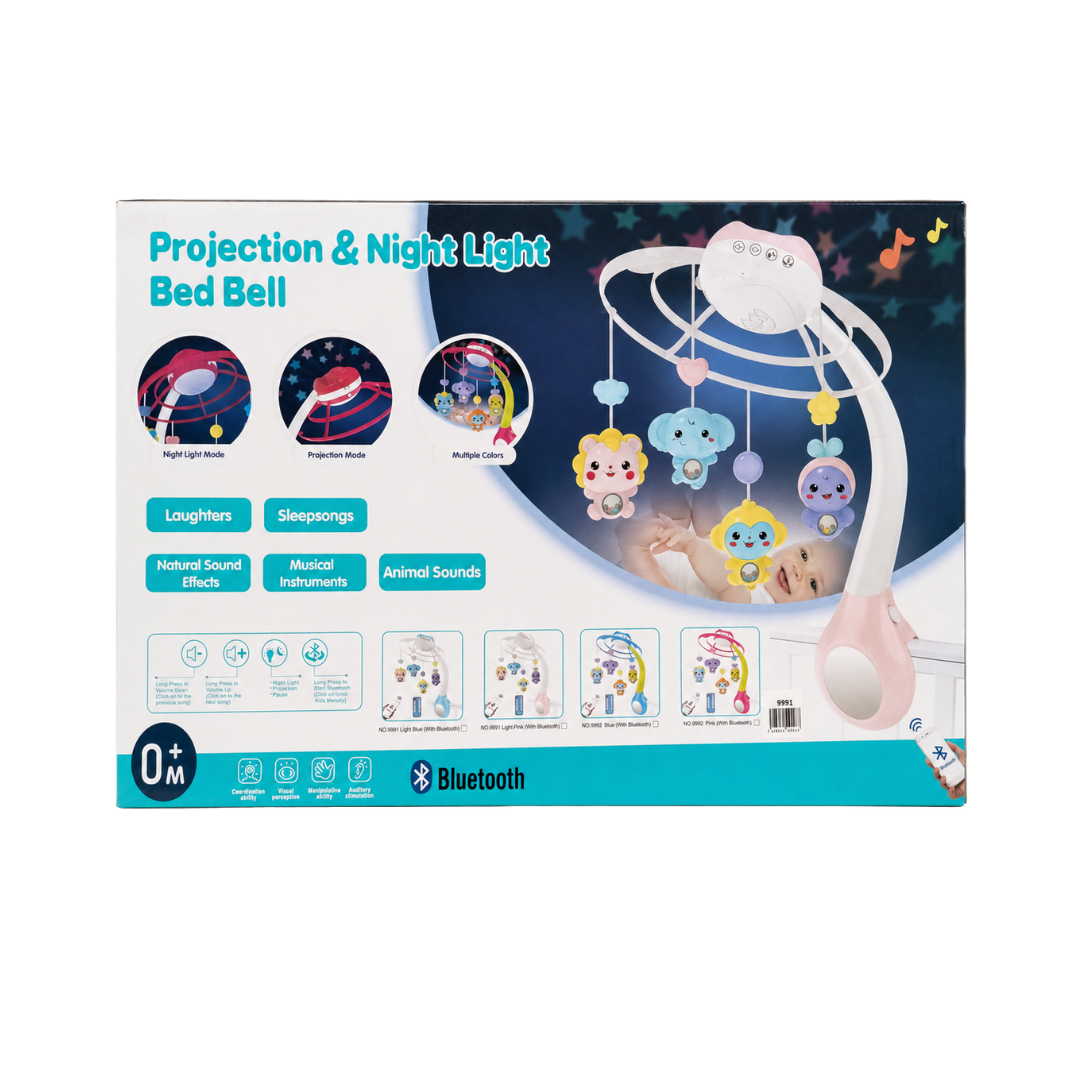 Móvil Musical para Cuna con Proyector, Luz Nocturna y Bluetooth