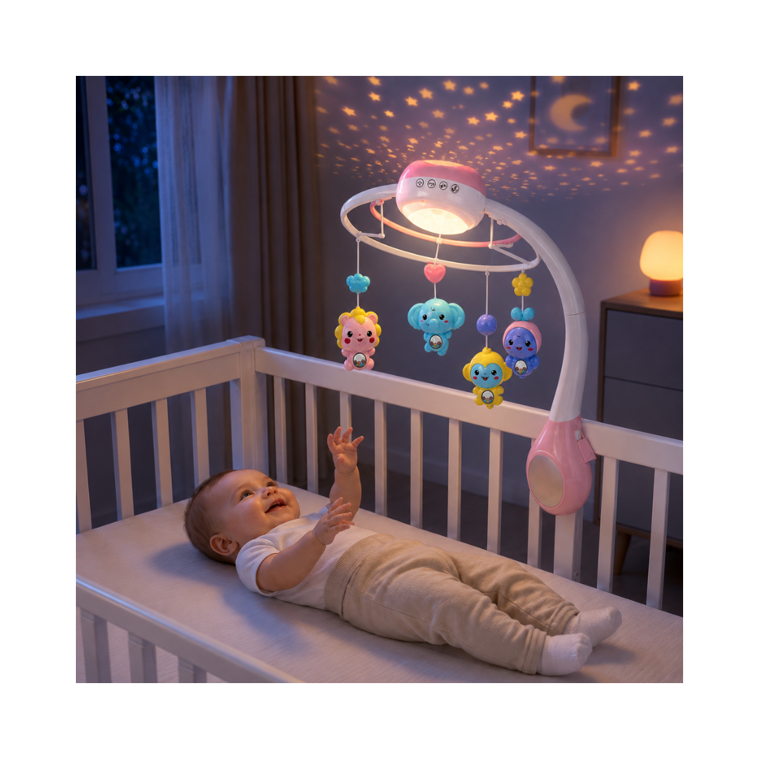 Móvil Musical para Cuna con Proyector, Luz Nocturna y Bluetooth