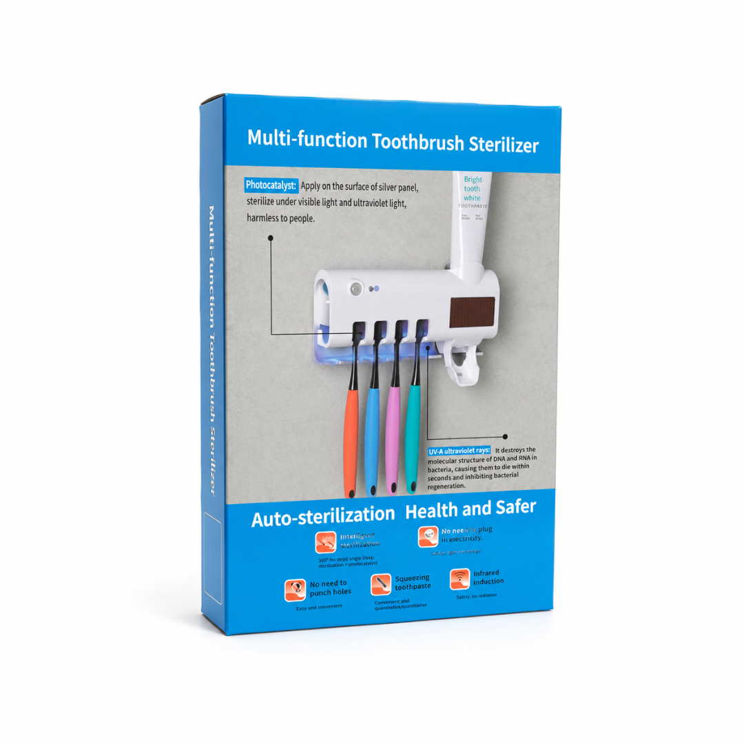 Esterilizador Para 4 Cepillos De Dientes y Dispensador De Pasta