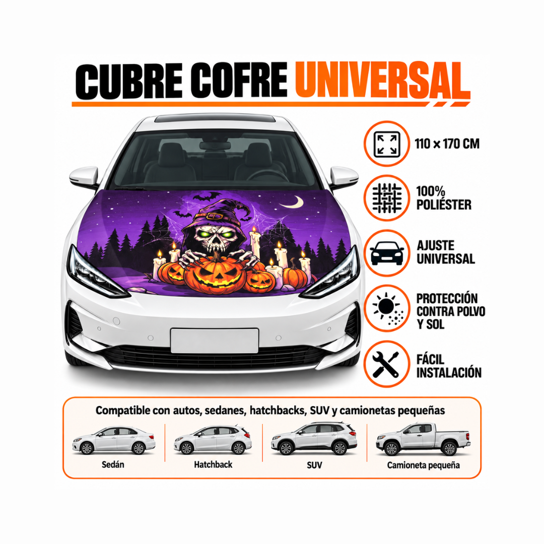 Funda Cubre Cofre Calavera Bruja