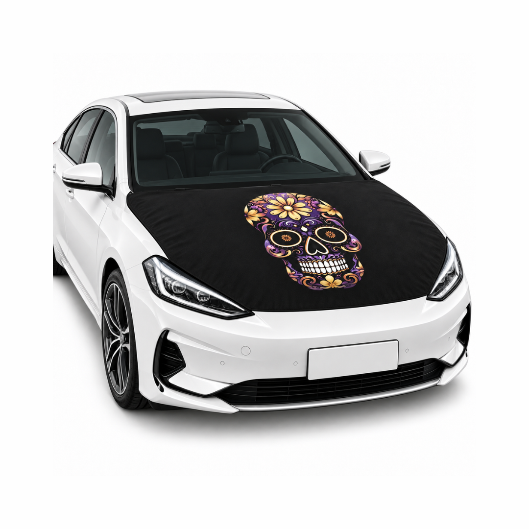 Funda Cubre Cofre Calavera Morada