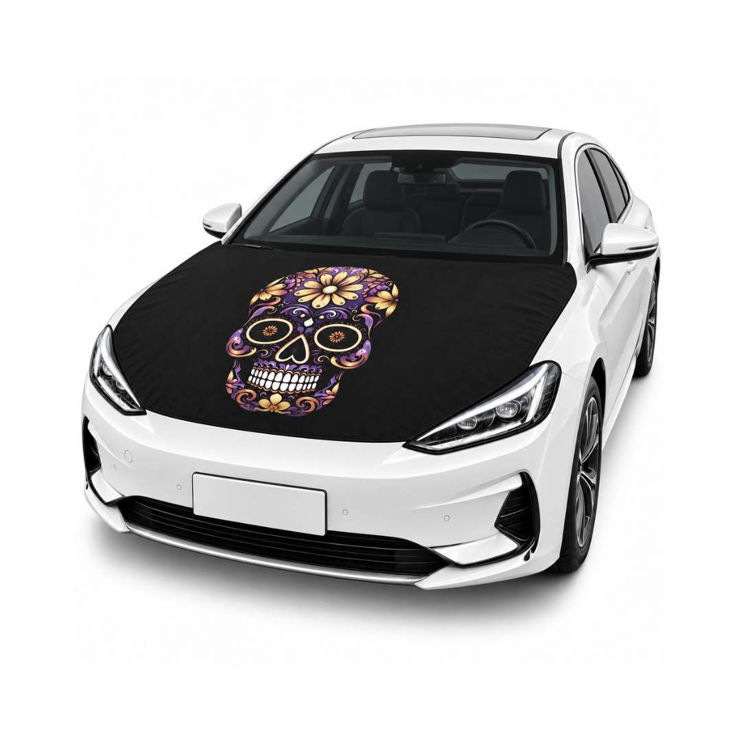 Funda Cubre Cofre Calavera Morada