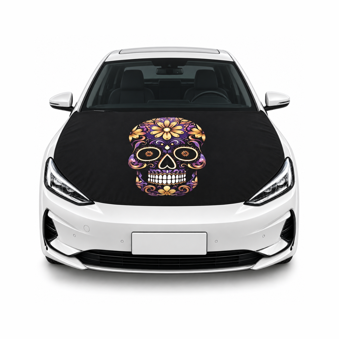 Funda Cubre Cofre Calavera Morada