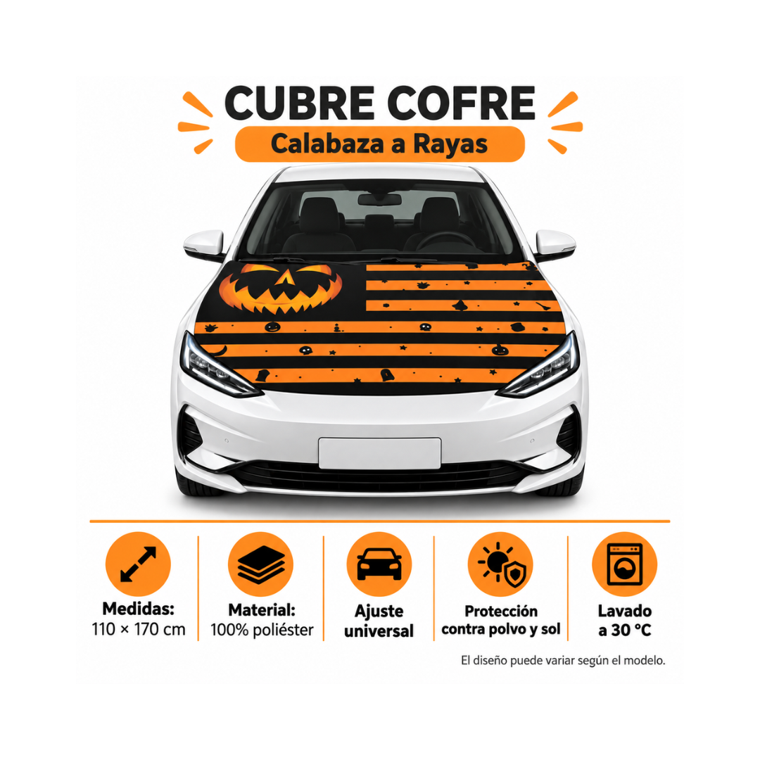 Funda Cubre cofre Calabaza Franjas