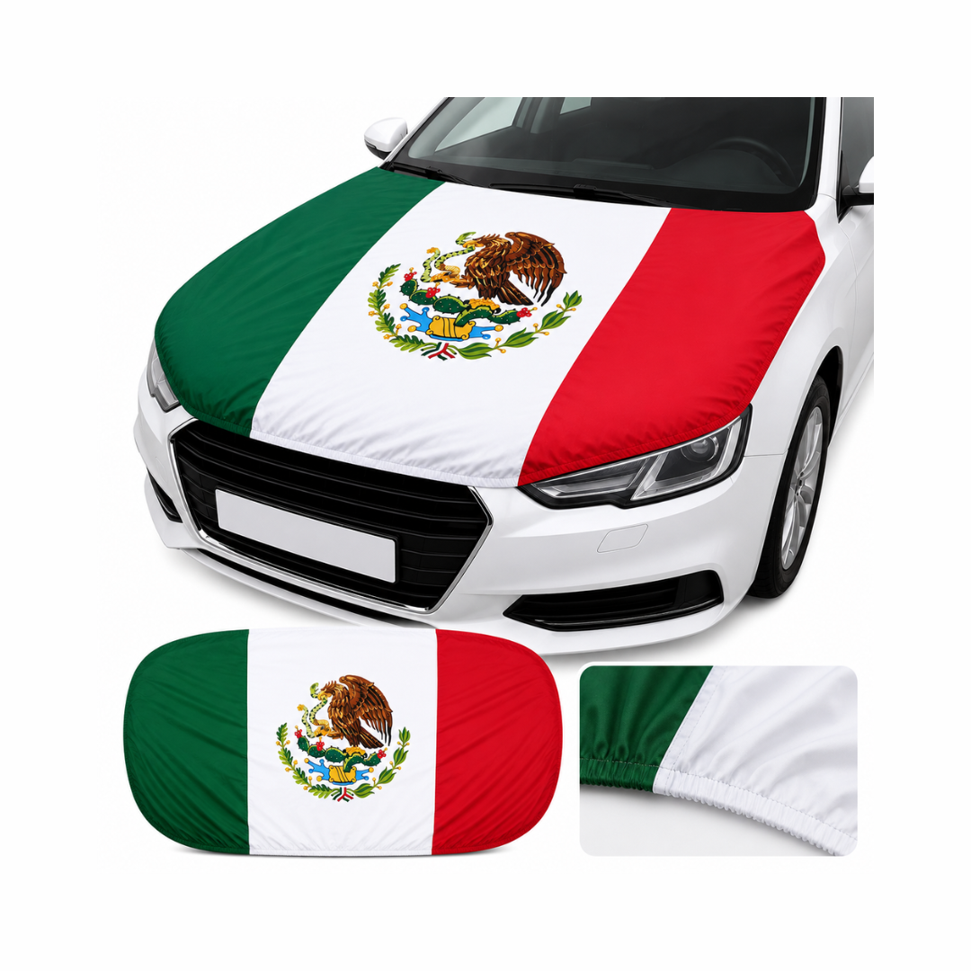 Funda Cubre Cofre De Auto Con Bandera De México Patriótica