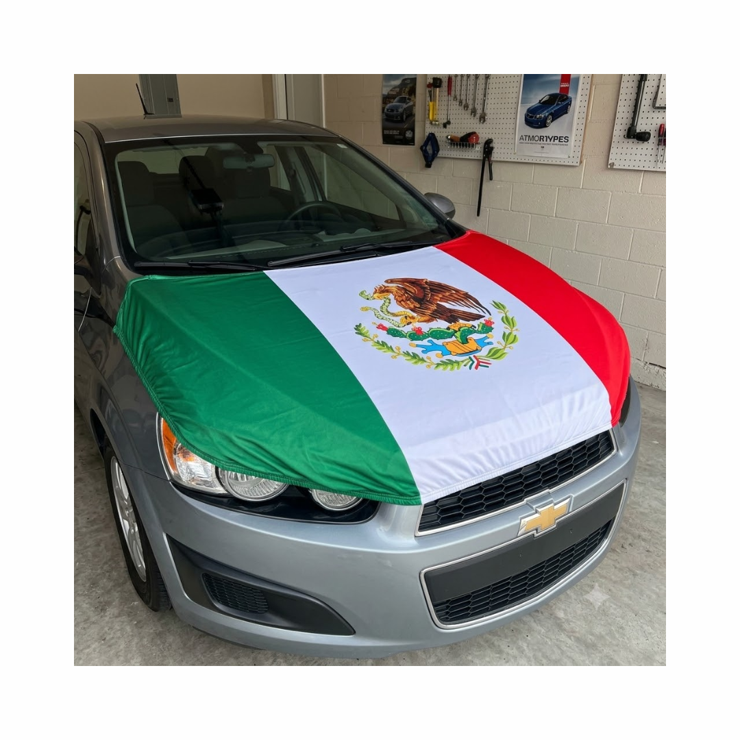 Funda Cubre Cofre De Auto Con Bandera De México Patriótica