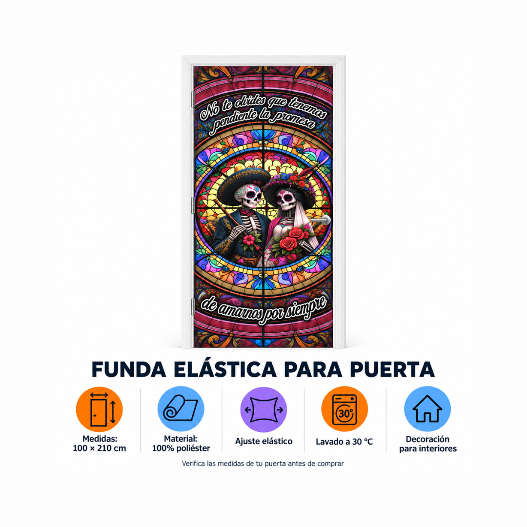 Funda para Puertas Dia de Muertos - Amor Catrines