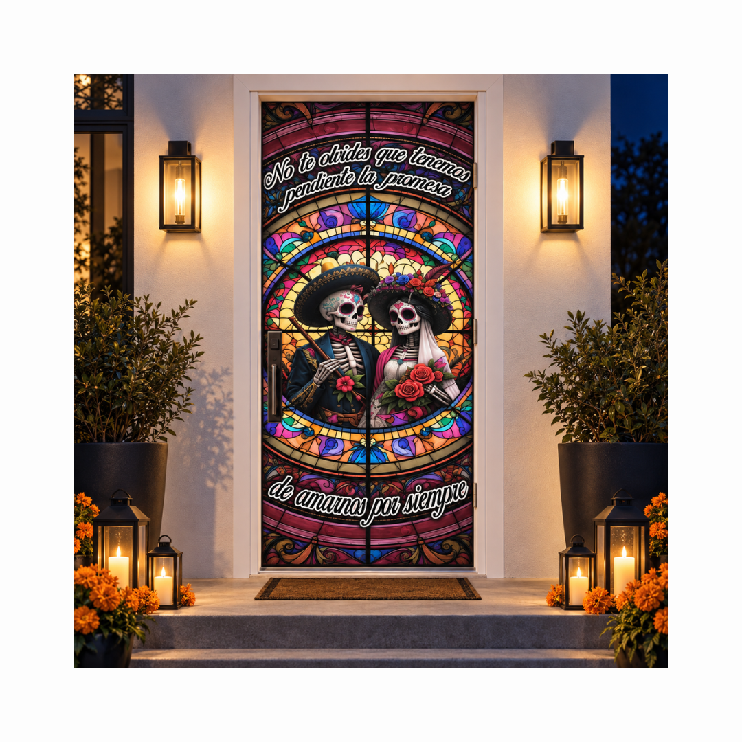 Funda para Puertas Dia de Muertos - Amor Catrines