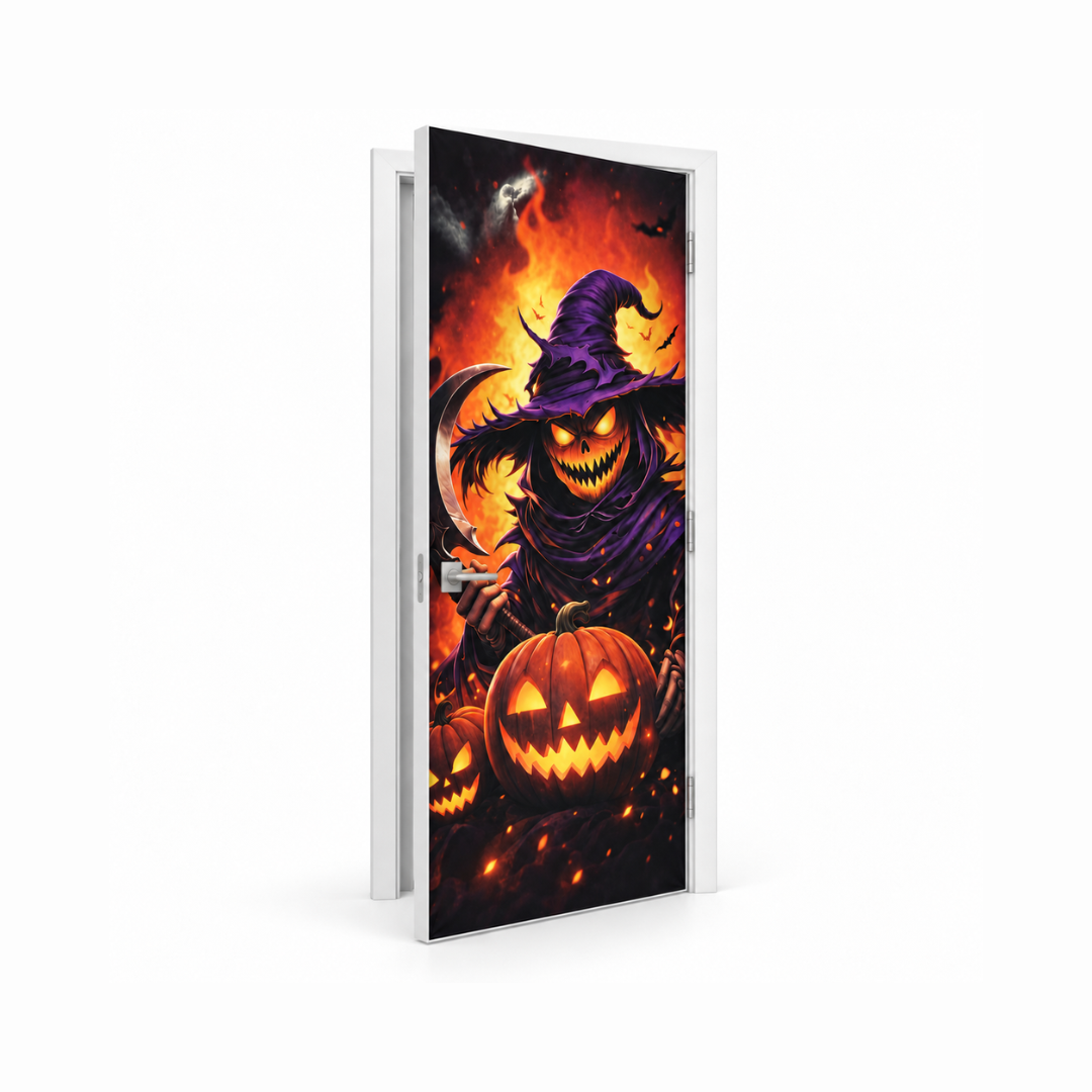 Funda para Puertas Dia de Muertos - Brujo Calabaza