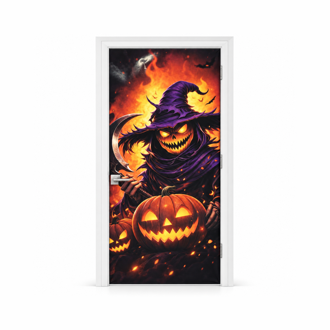 Funda para Puertas Dia de Muertos - Brujo Calabaza