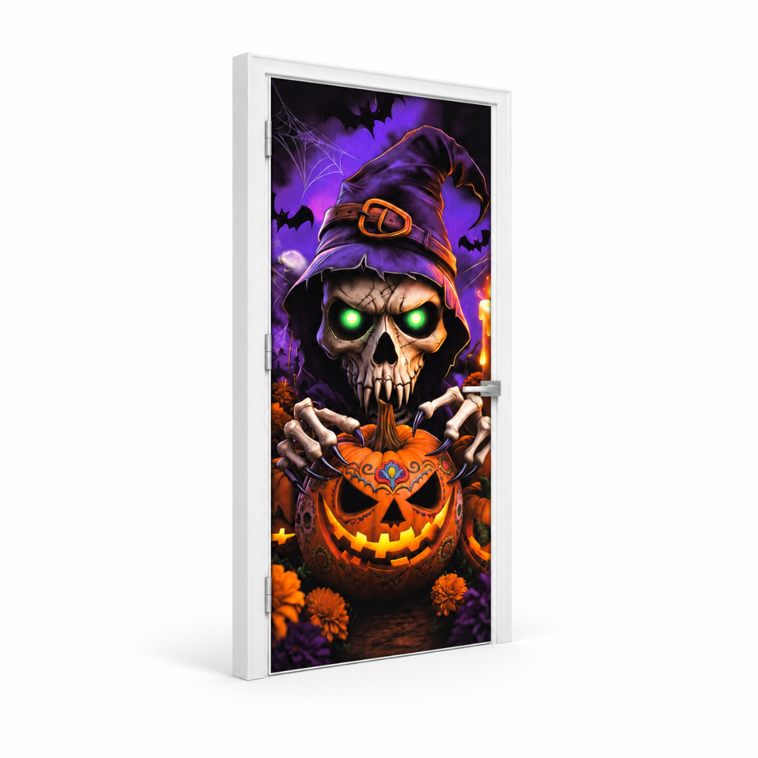 Funda para Puertas Dia de Muertos - Calavera Bruja