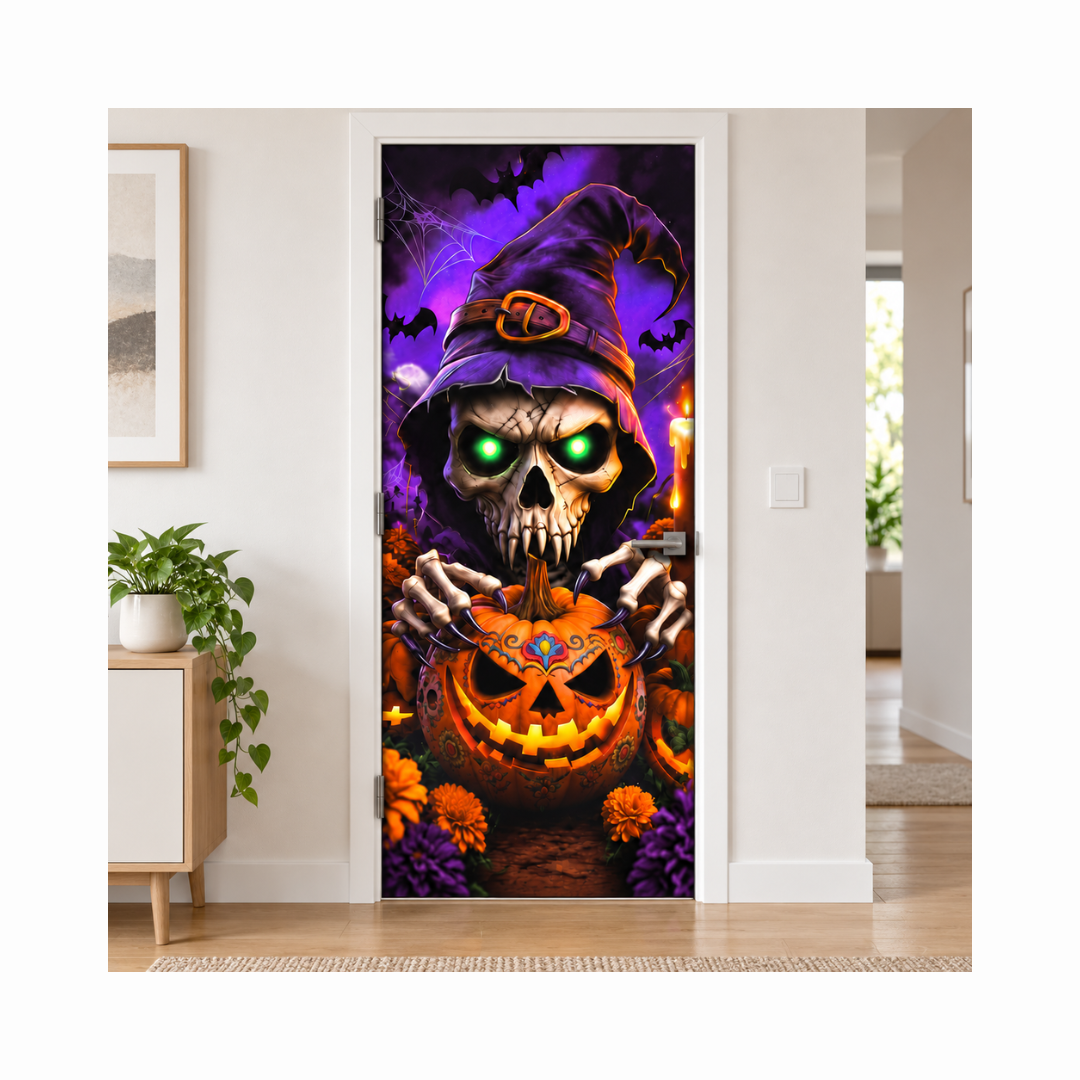 Funda para Puertas Dia de Muertos - Calavera Bruja