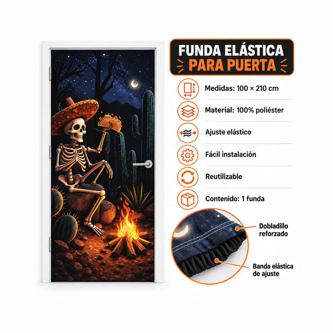 Funda para Puertas Dia de Muertos - Calavera Taco