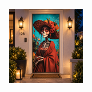 Funda para Puertas Dia de Muertos - Catrina Capa Roja