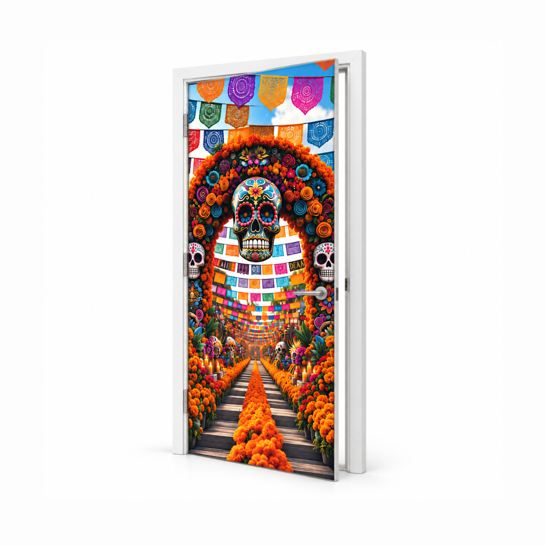 Funda para Puertas Dia de Muertos - Festival Día de Muertos