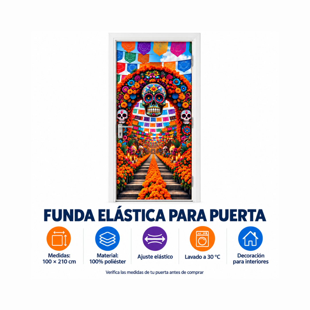 Funda para Puertas Dia de Muertos - Festival Día de Muertos