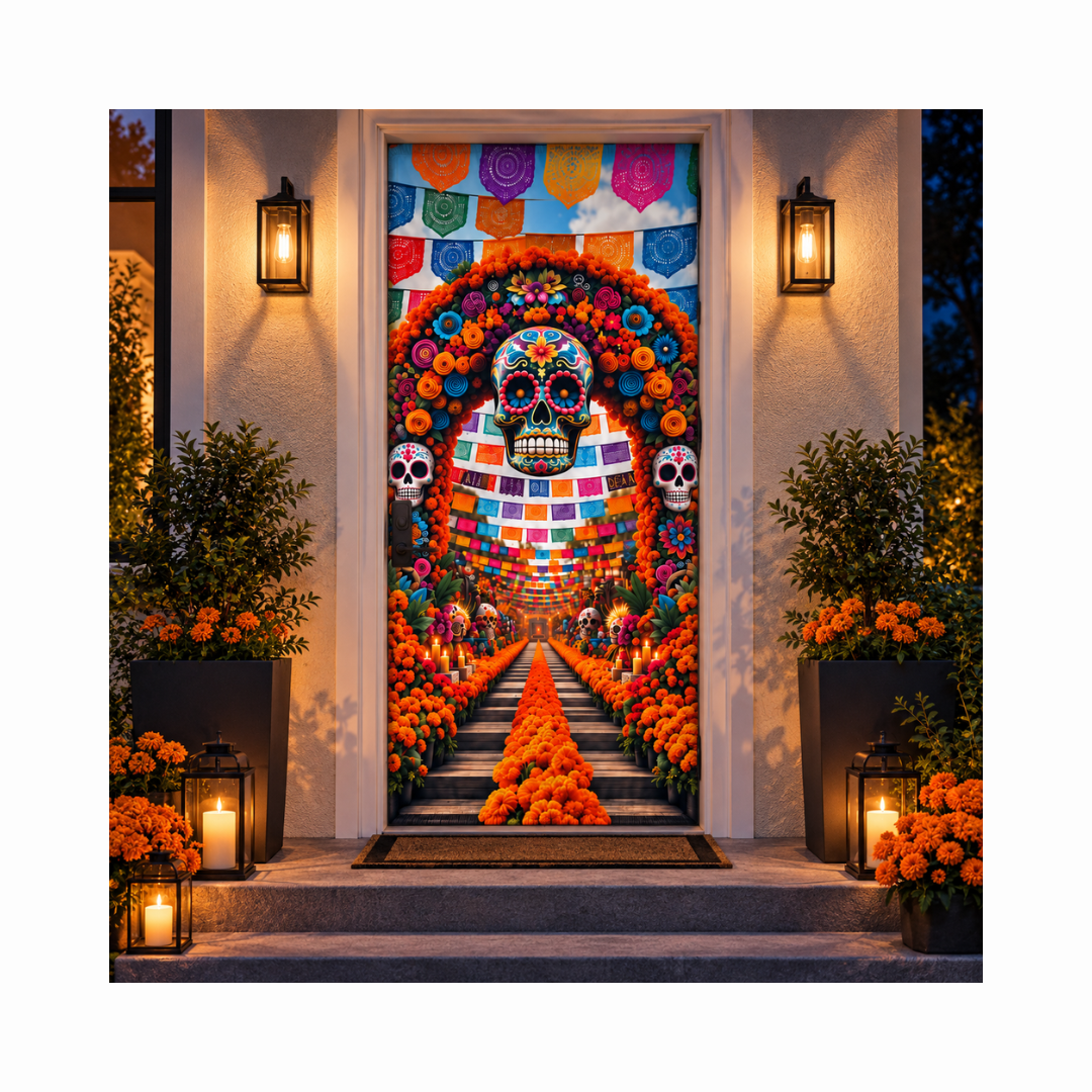 Funda para Puertas Dia de Muertos - Festival Día de Muertos