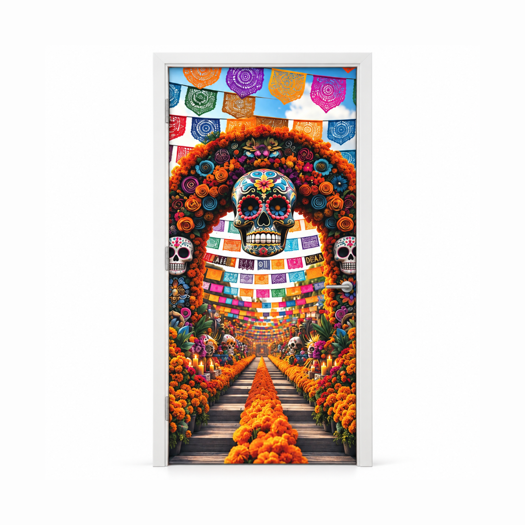 Funda para Puertas Dia de Muertos - Festival Día de Muertos