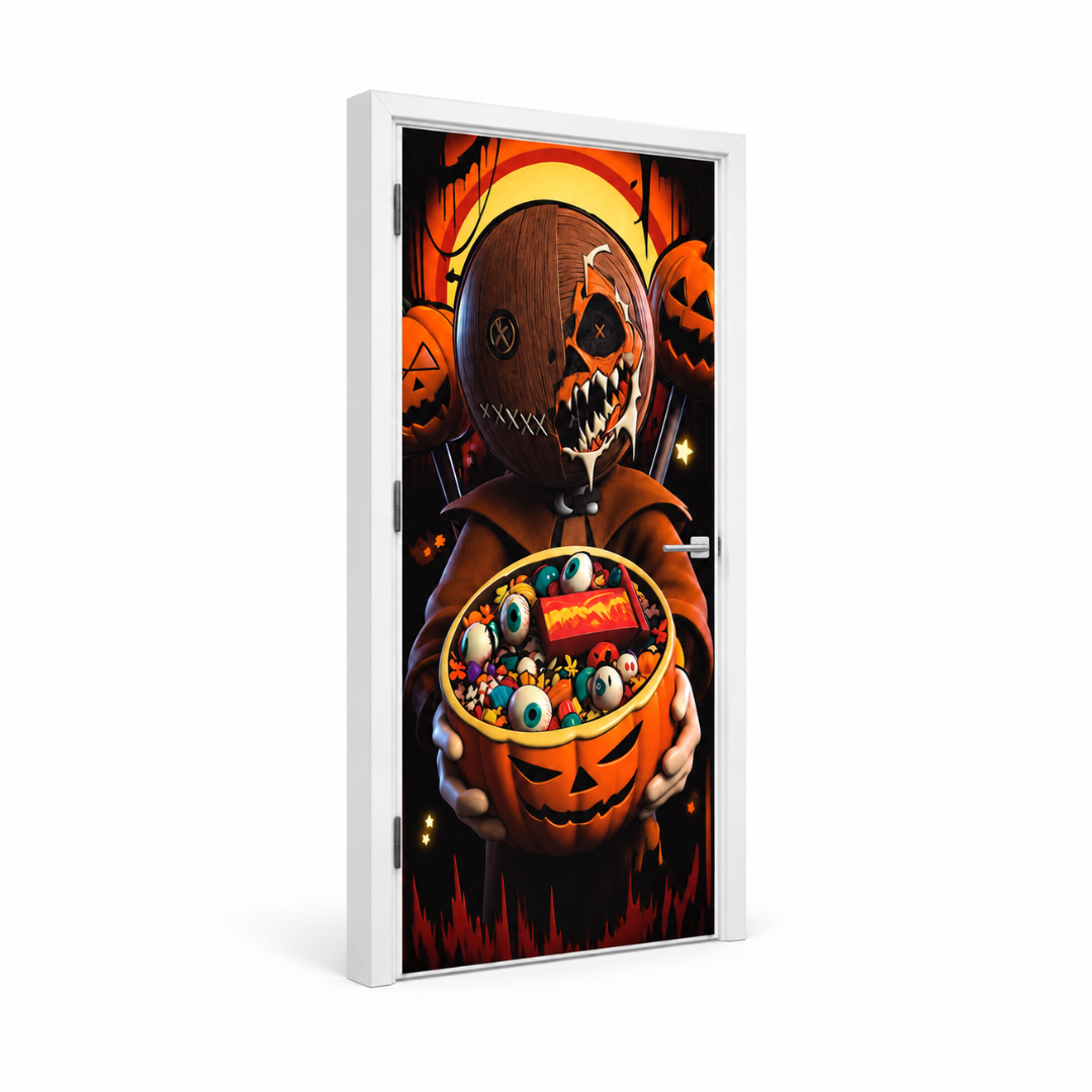 Funda para Puertas Dia de Muertos - Mounstruo Calabaza