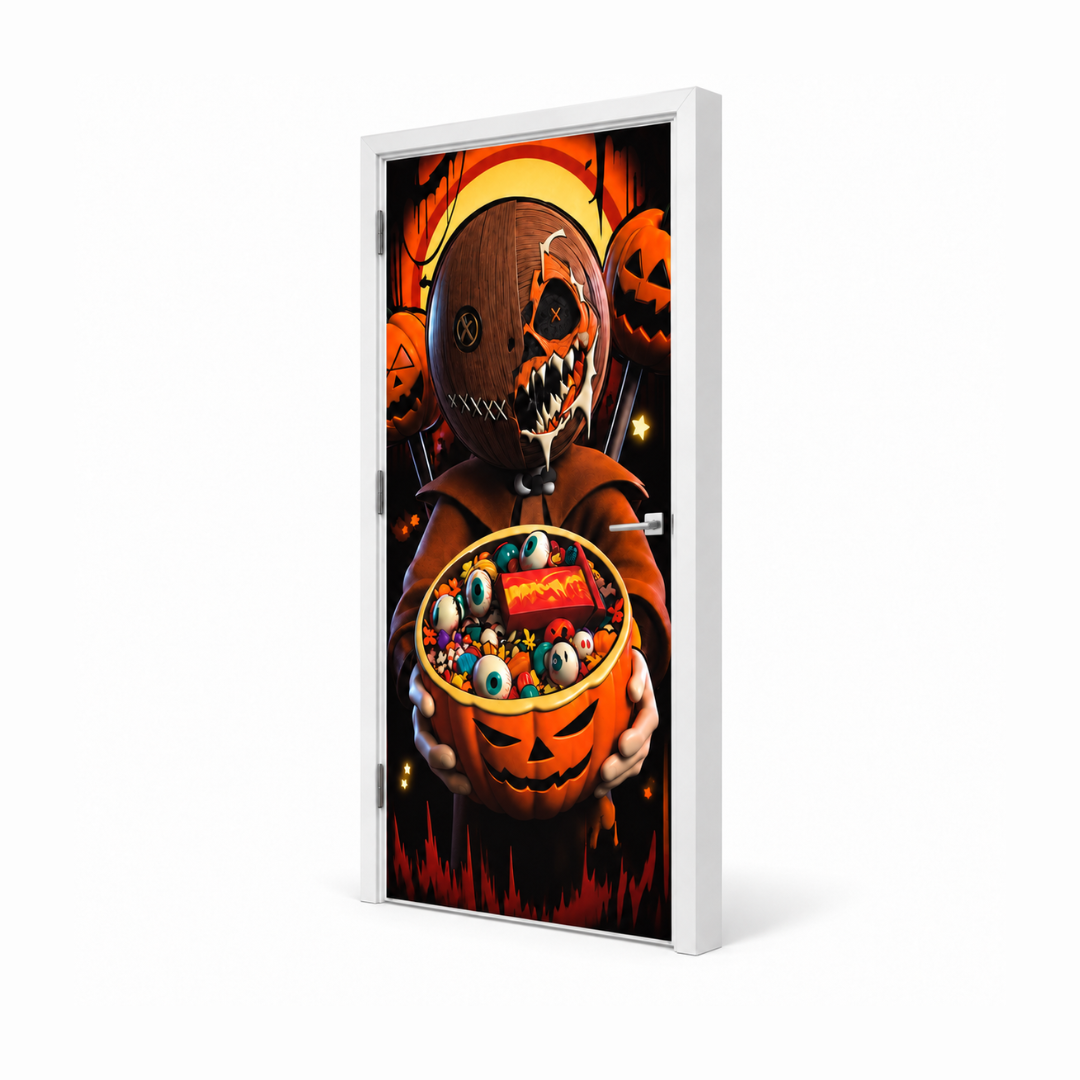 Funda para Puertas Dia de Muertos - Mounstruo Calabaza