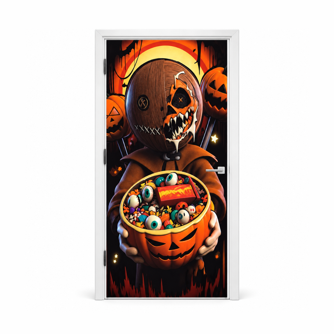 Funda para Puertas Dia de Muertos - Mounstruo Calabaza