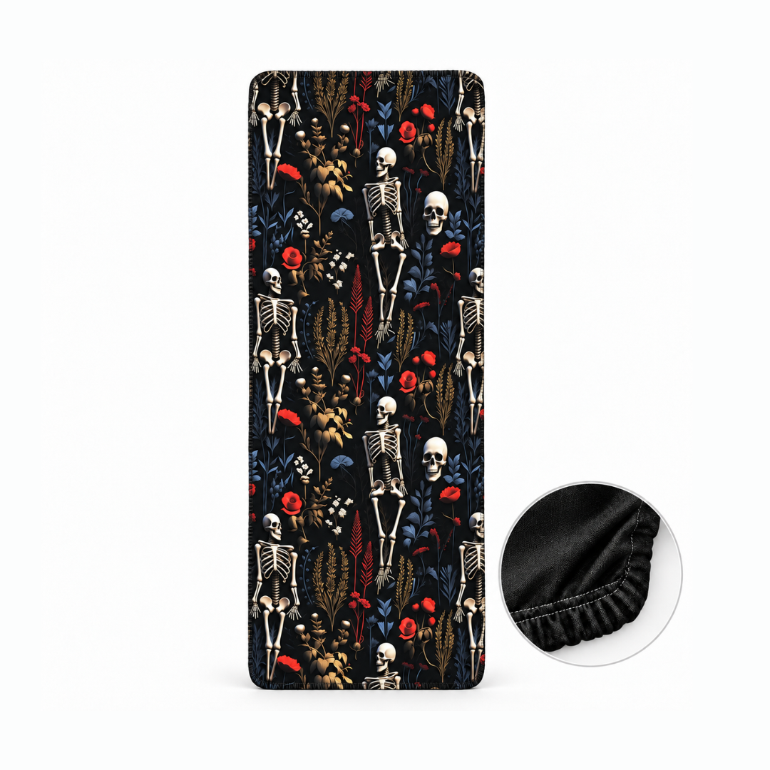 Funda para Puertas Dia de Muertos - Patrón de Esqueletos y Flores