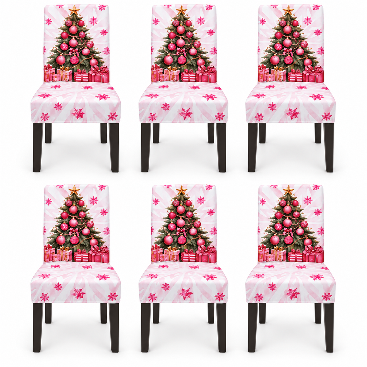 Mantel Navideño Con Diseño Árbol Rosa