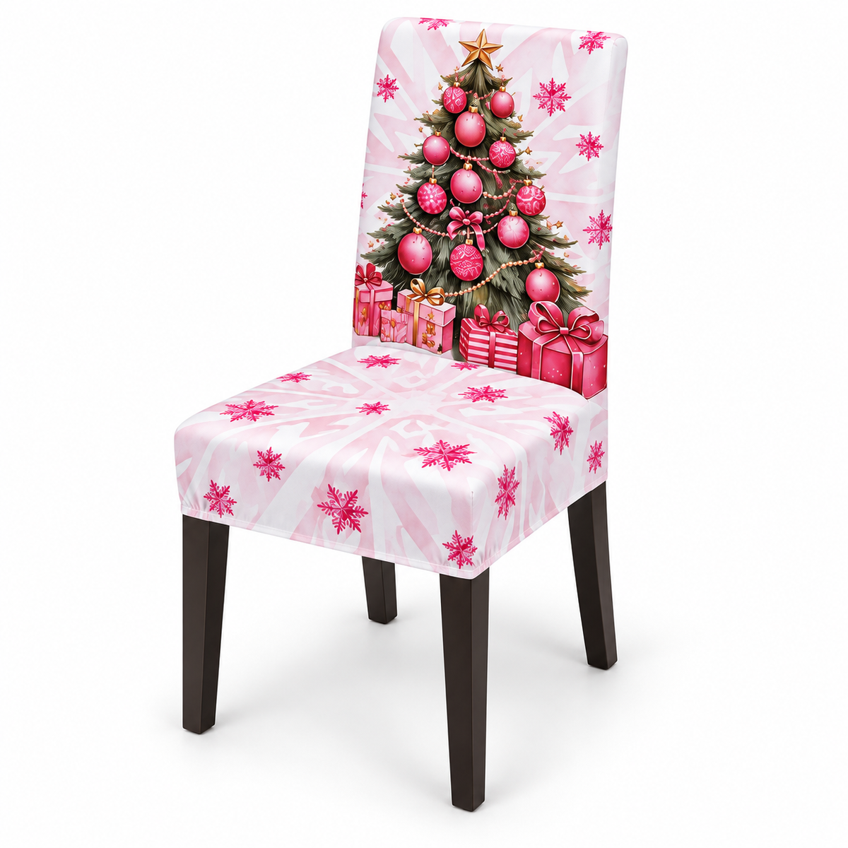 Mantel Navideño Con Diseño Árbol Rosa