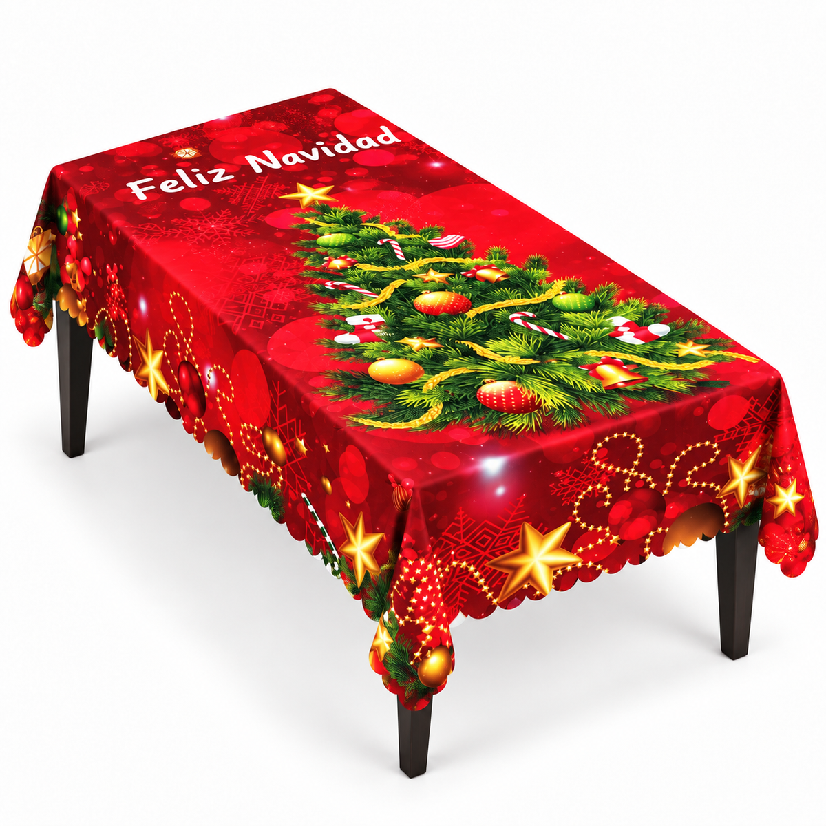 Mantel Navideño con Diseño de Árbol