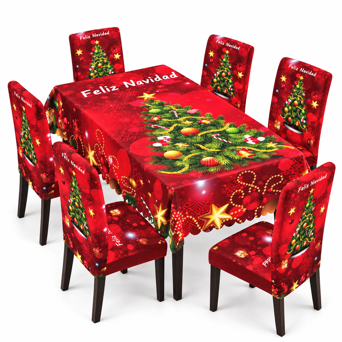 Mantel Navideño con Diseño de Árbol