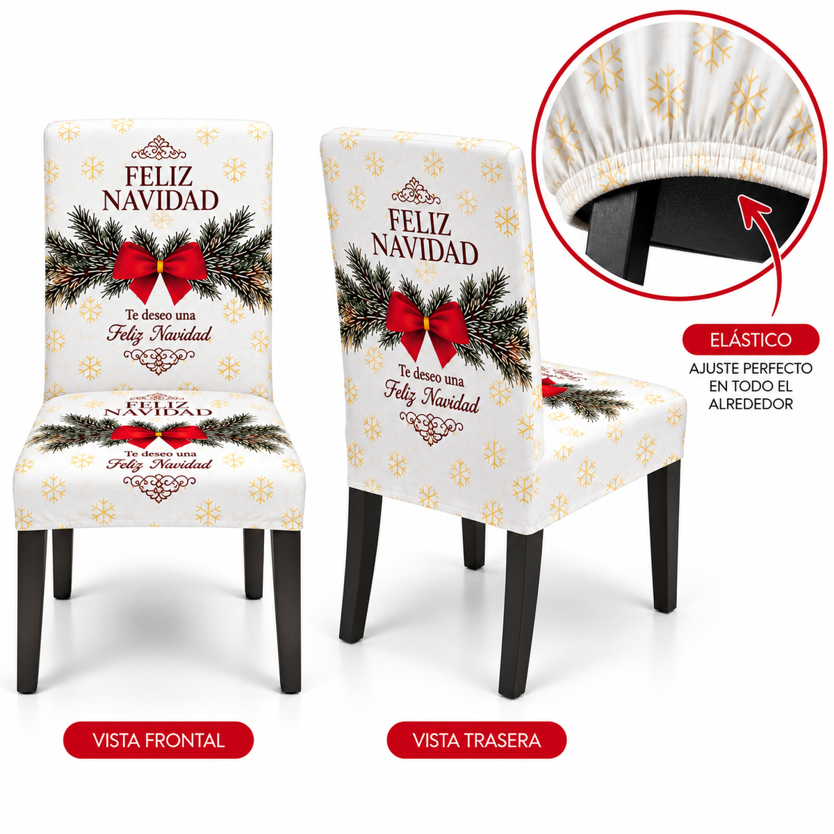 Mantel Navideño Con Diseño Blanco Moño