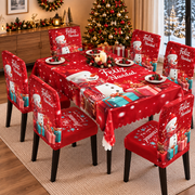 Mantel Y Fundas de Silla Navideño Con Diseño de Muñeco de Nieve