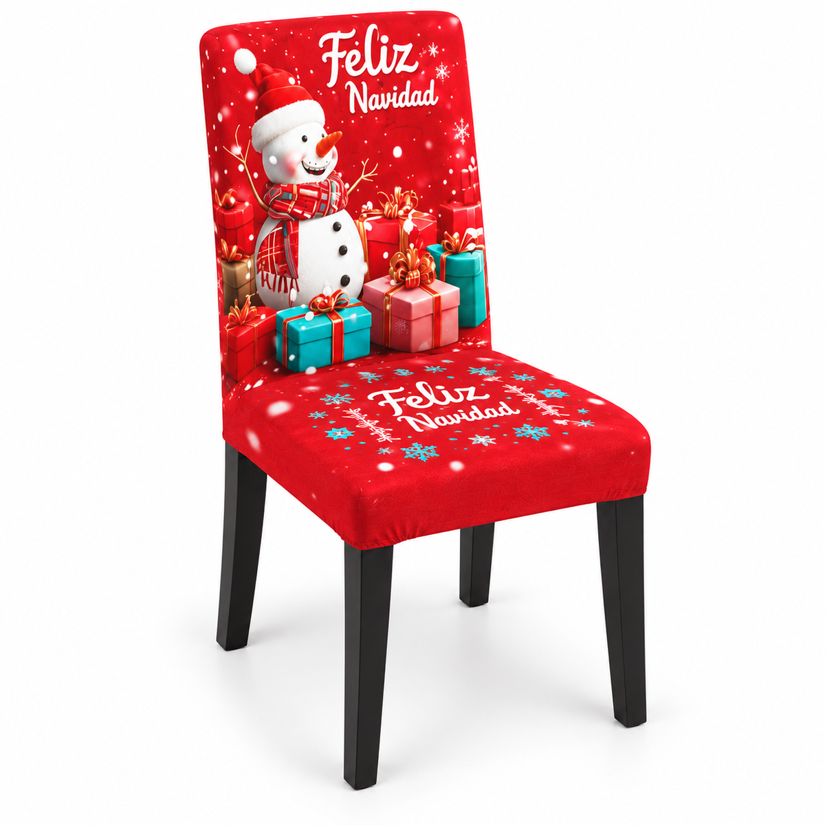 Mantel Y Fundas de Silla Navideño Con Diseño de Muñeco de Nieve