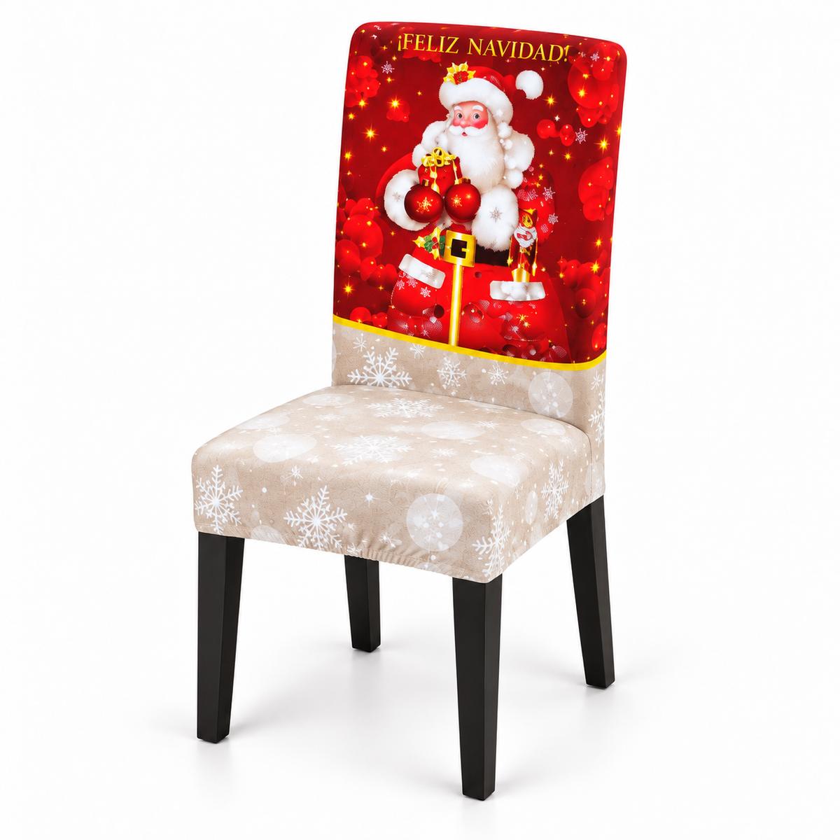 Mantel Y Fundas de Silla Navideño con Diseño de Santa Claus