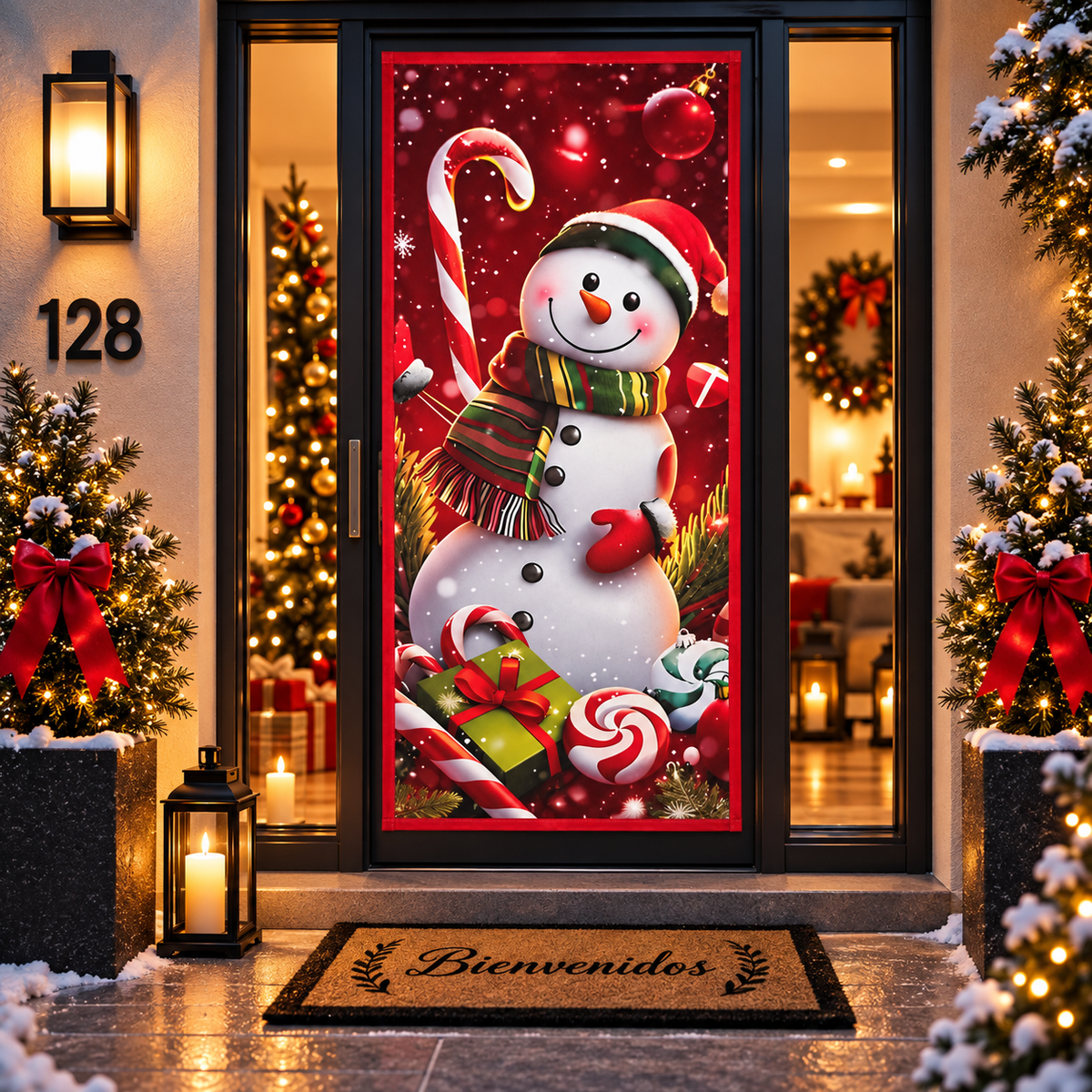 Funda para Puertas Navidad - Muñeco de Nieve 2