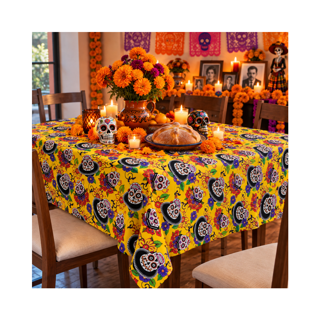 Mantel Día de Muertos - Amarillo