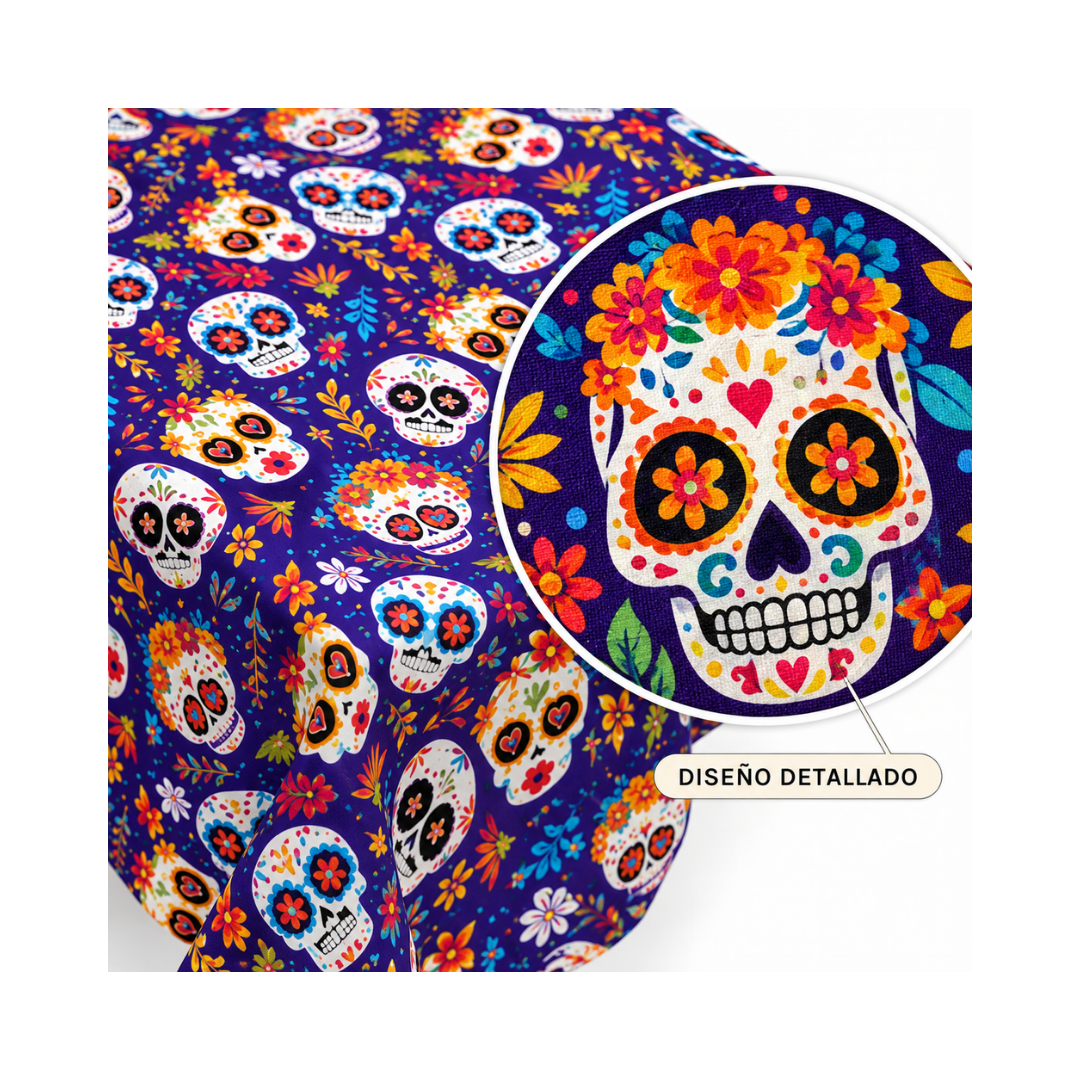 Mantel Día de Muertos Morado