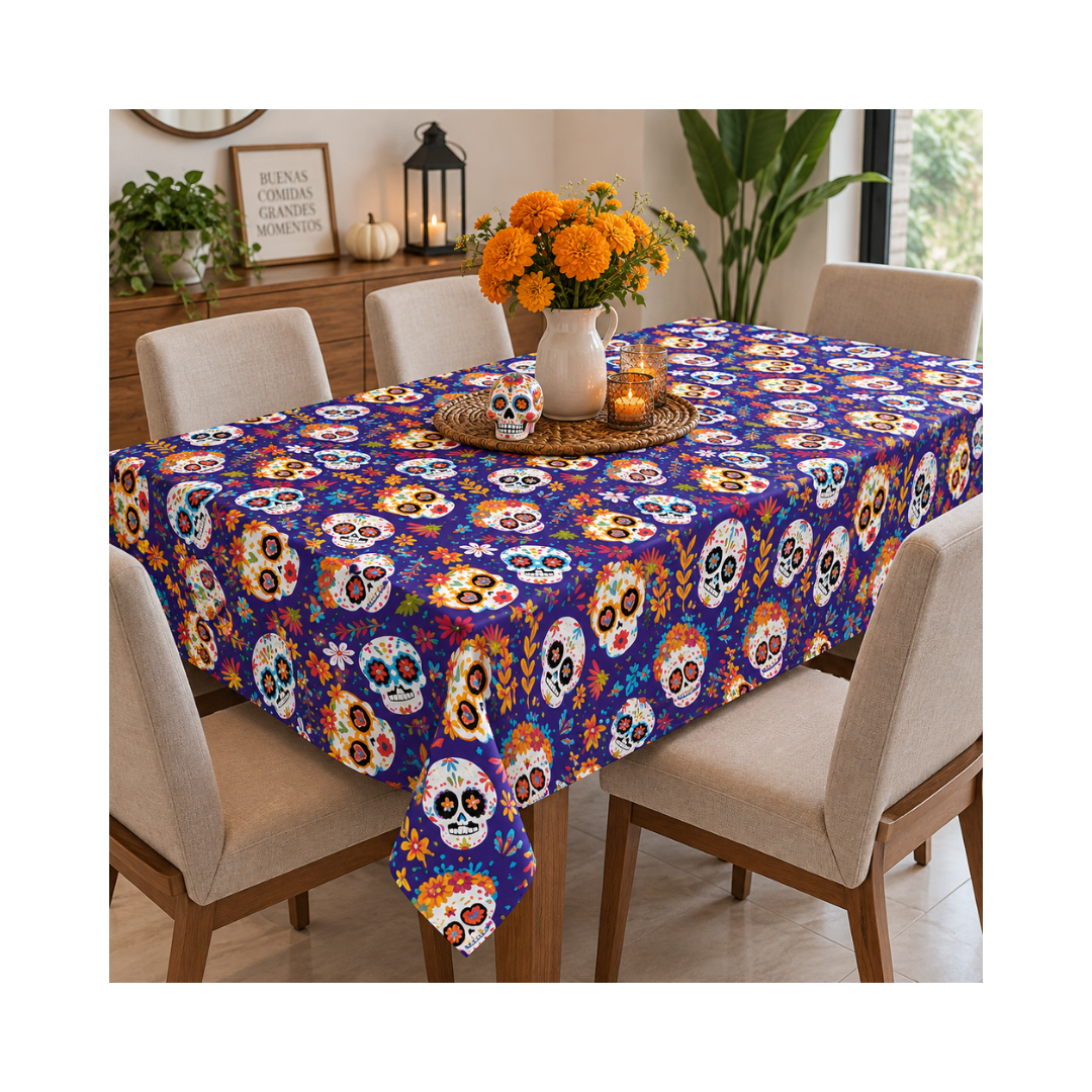 Mantel Día de Muertos Morado
