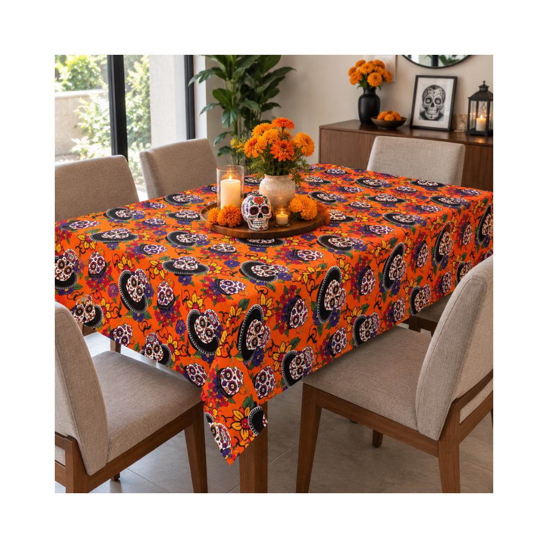 Mantel Día de Muertos - Naranja