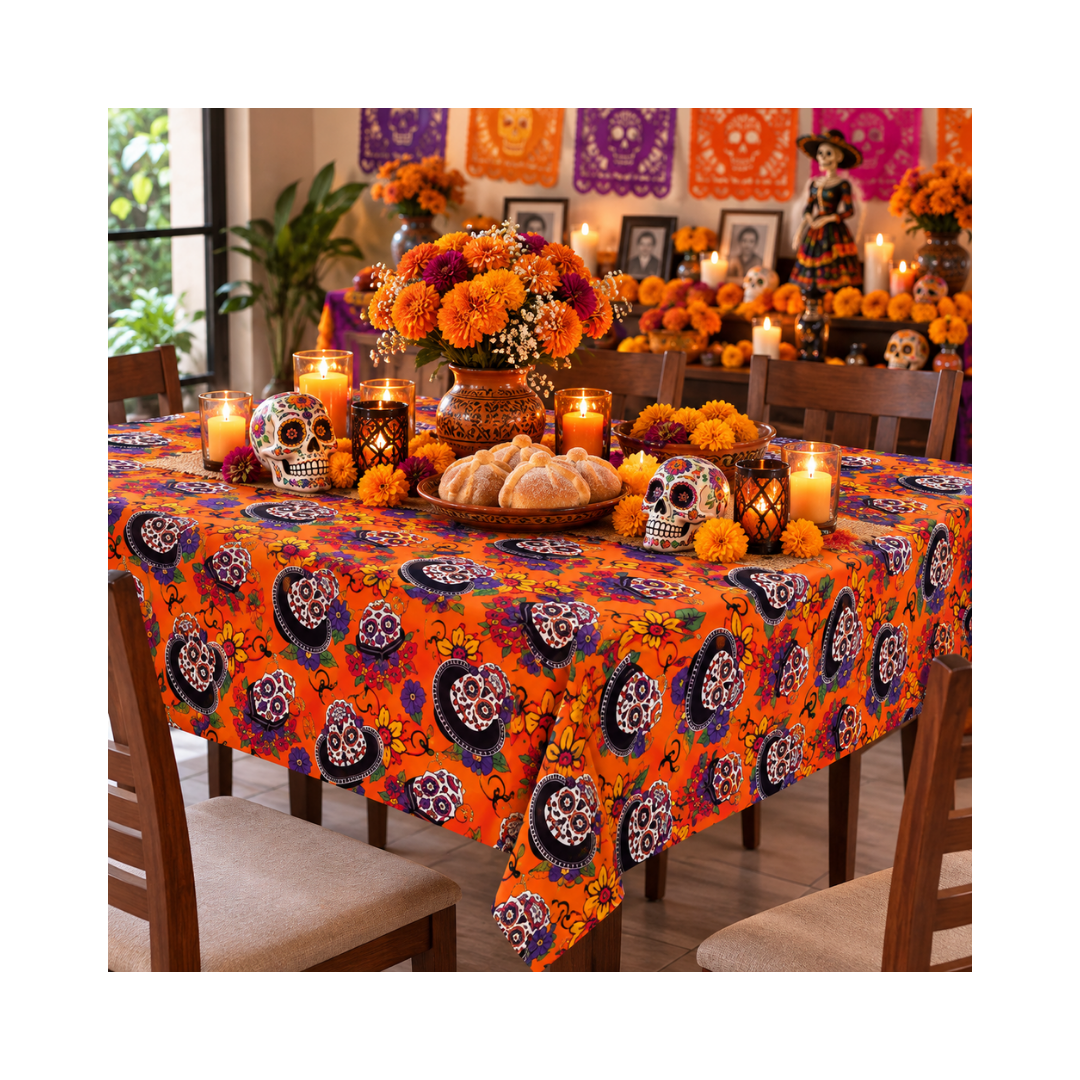 Mantel Día de Muertos - Naranja