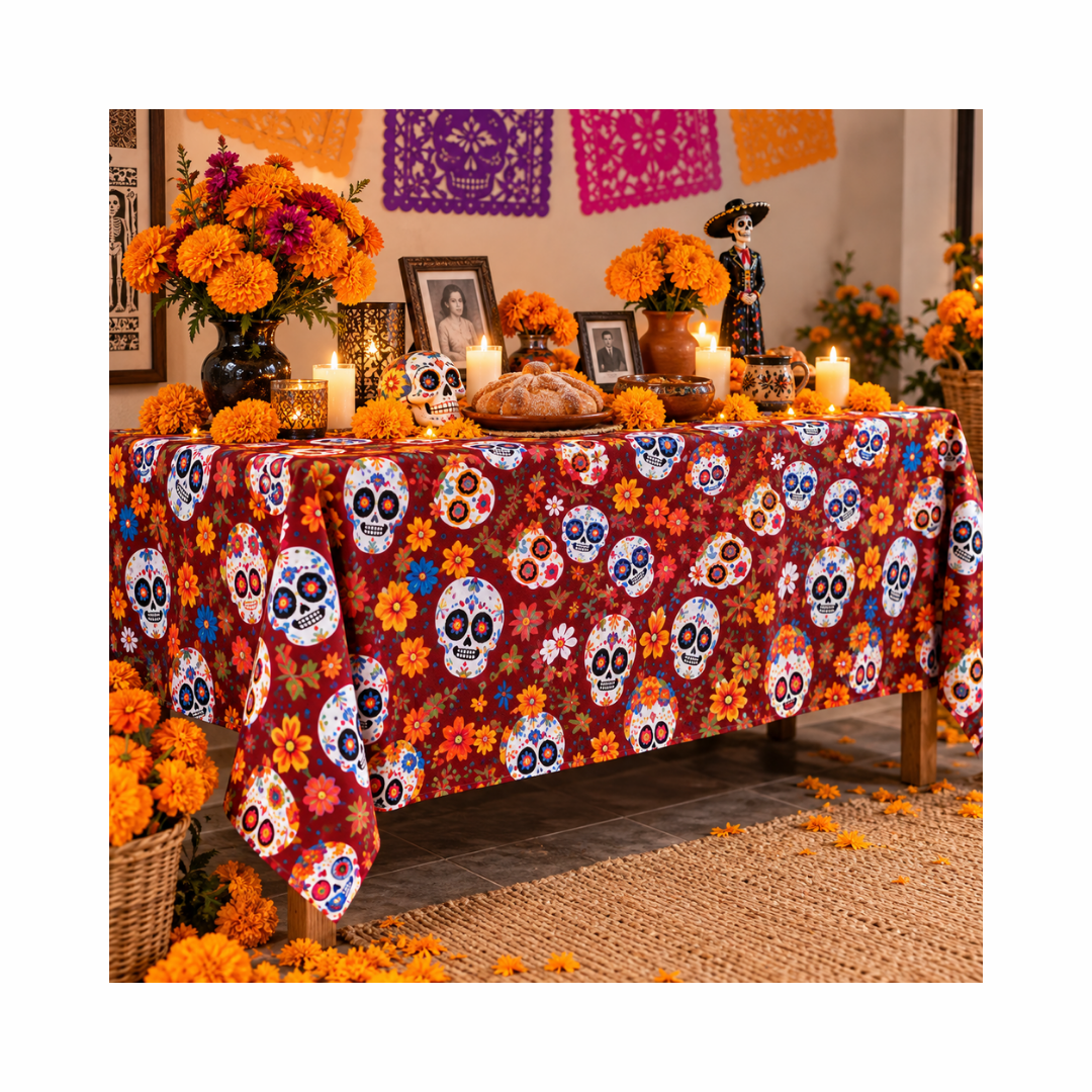 Mantel Día de Muertos - Rojo