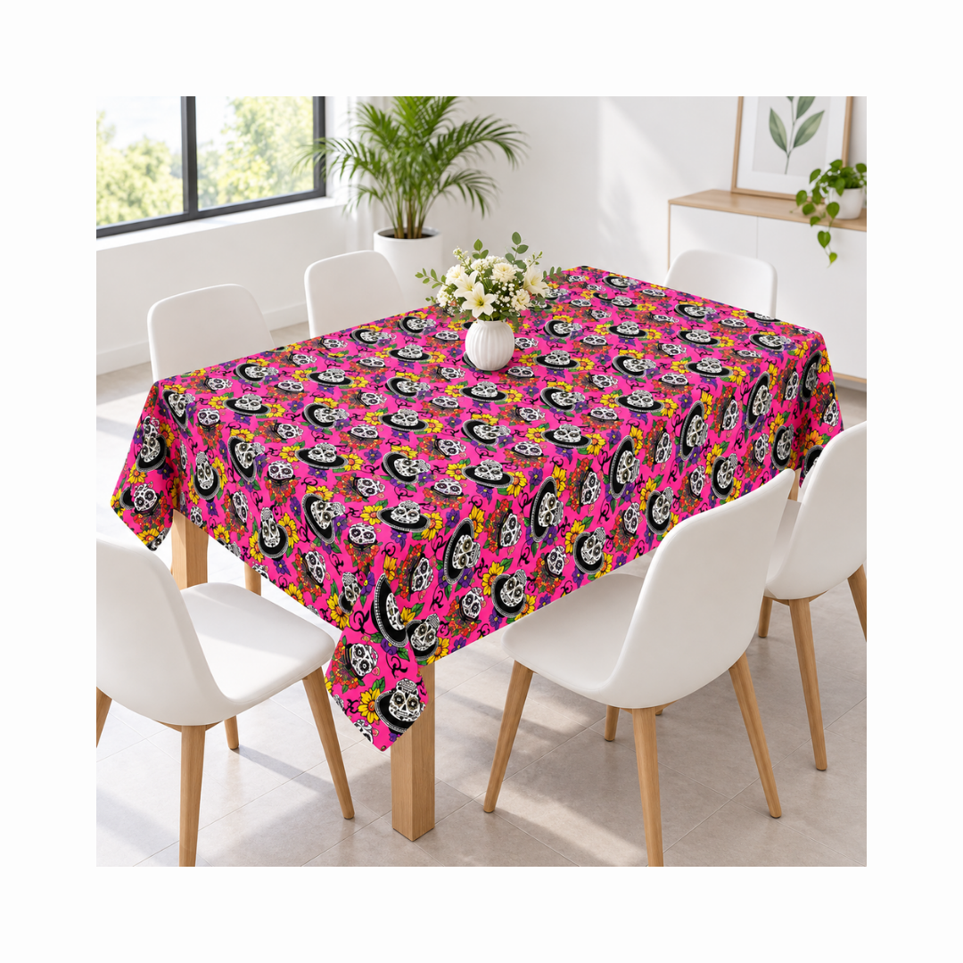 Mantel Día de Muertos Rosa